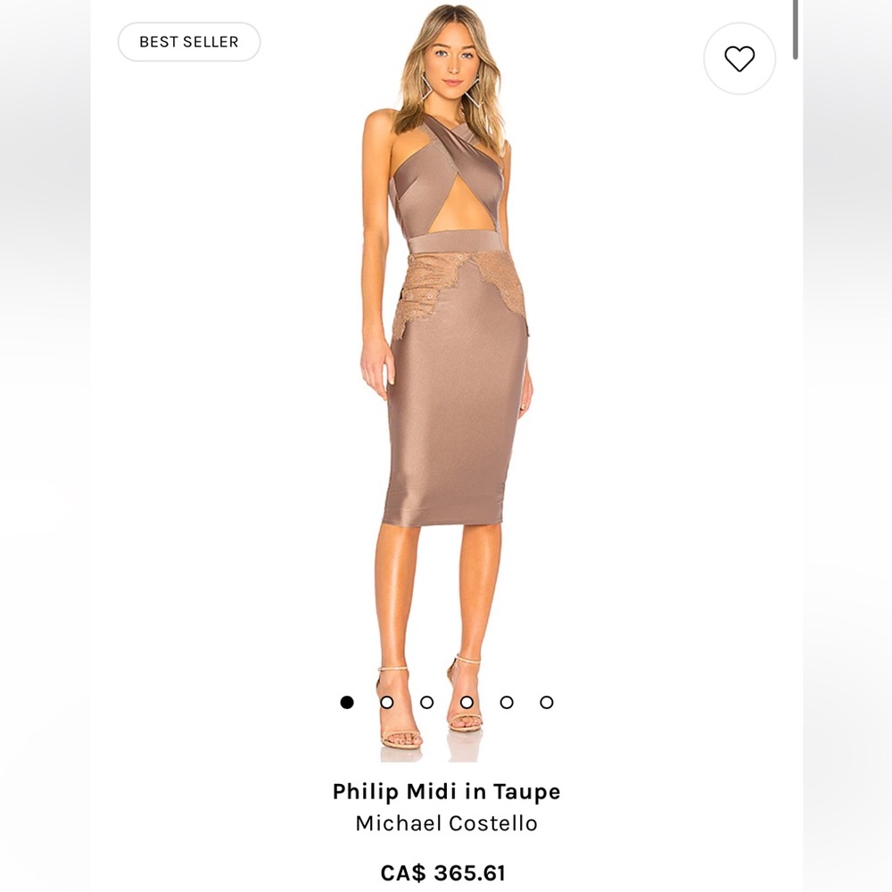 Michael Costello Revolve Midi Dress, size Small
